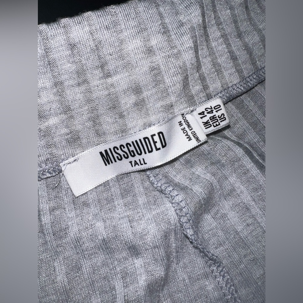 Misguided Grey Ribbed Solid Gray Cross Waist Bike… - image 4